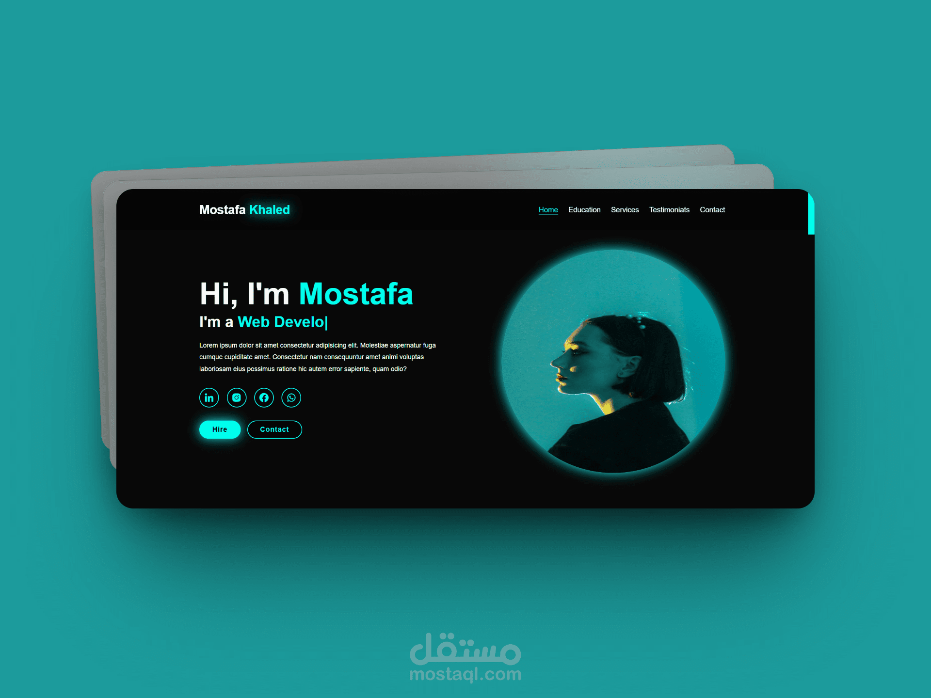 موقع بورتفوليو شخصي احترافي (Personal Portfolio Website)