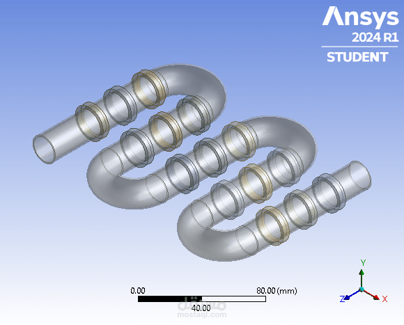 محاكاة عملية تبريد المياه الخارجه من ملفات التكييف أو المكثف باستخدام برنامج Ansys CFD