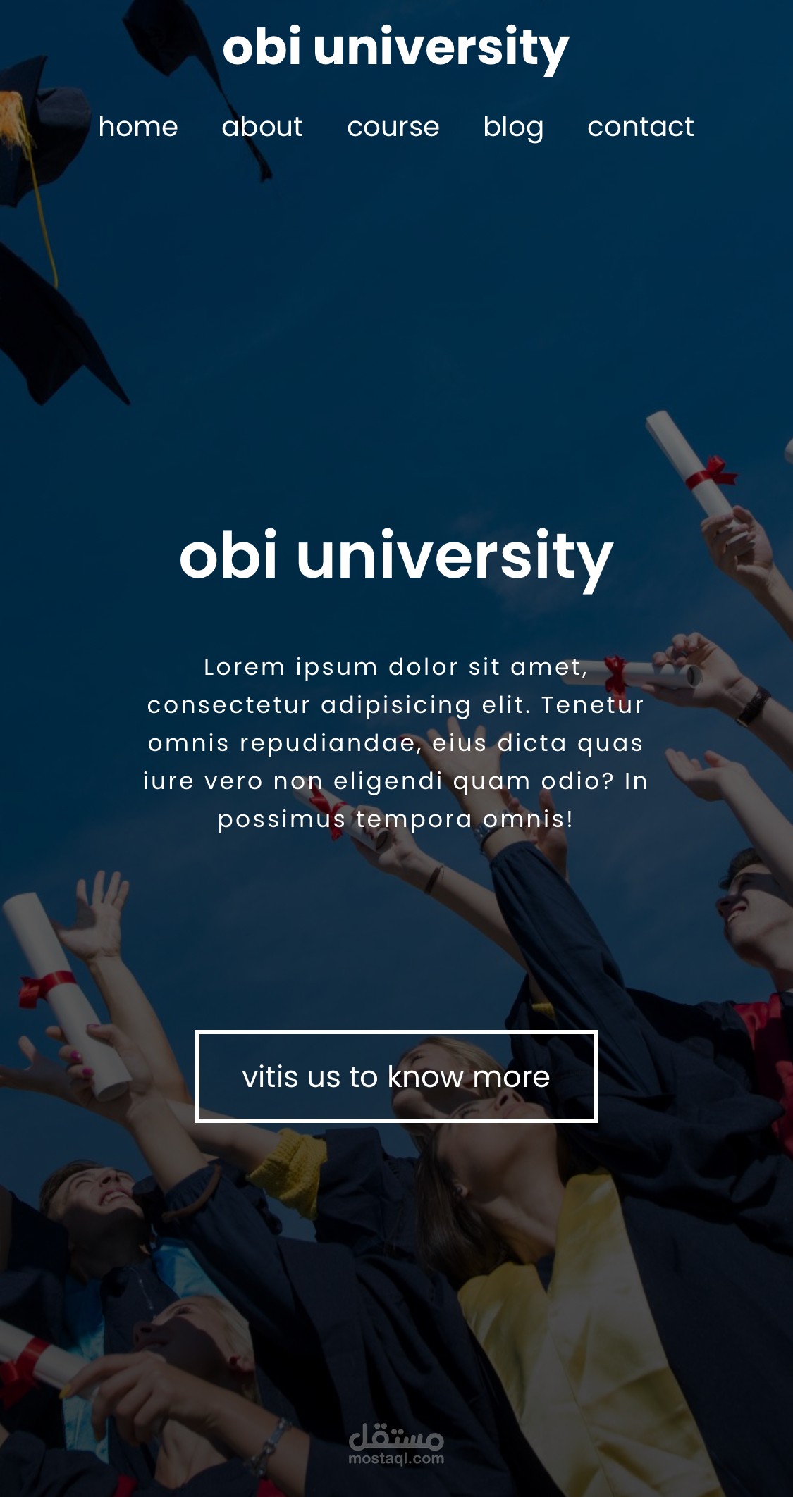 Website for university made by html and css