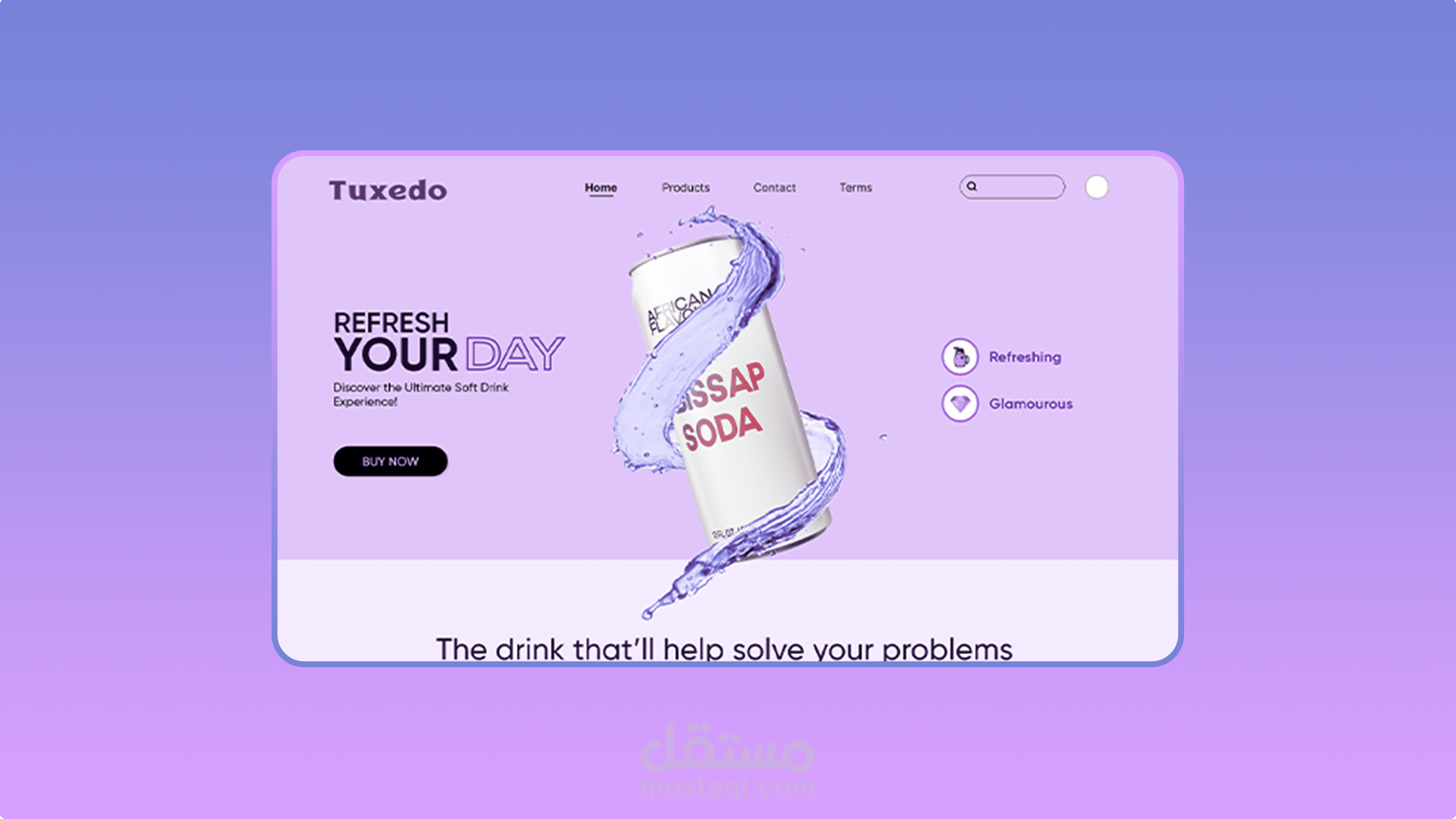 Tuxedo | موقع الكتروني لشركة مشروبات غازية