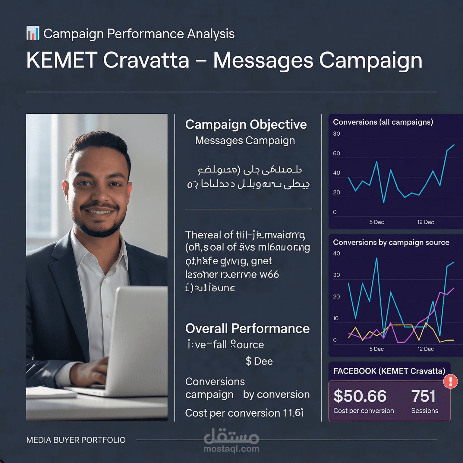 تحليل احترافي لحملة Facebook Messages لبراند كرافات رجالي