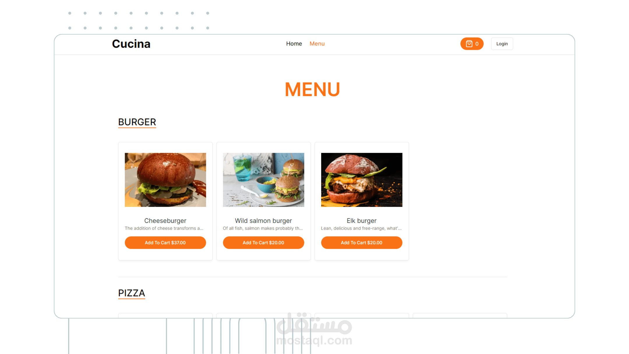Application for restaurant and food ordering Draft