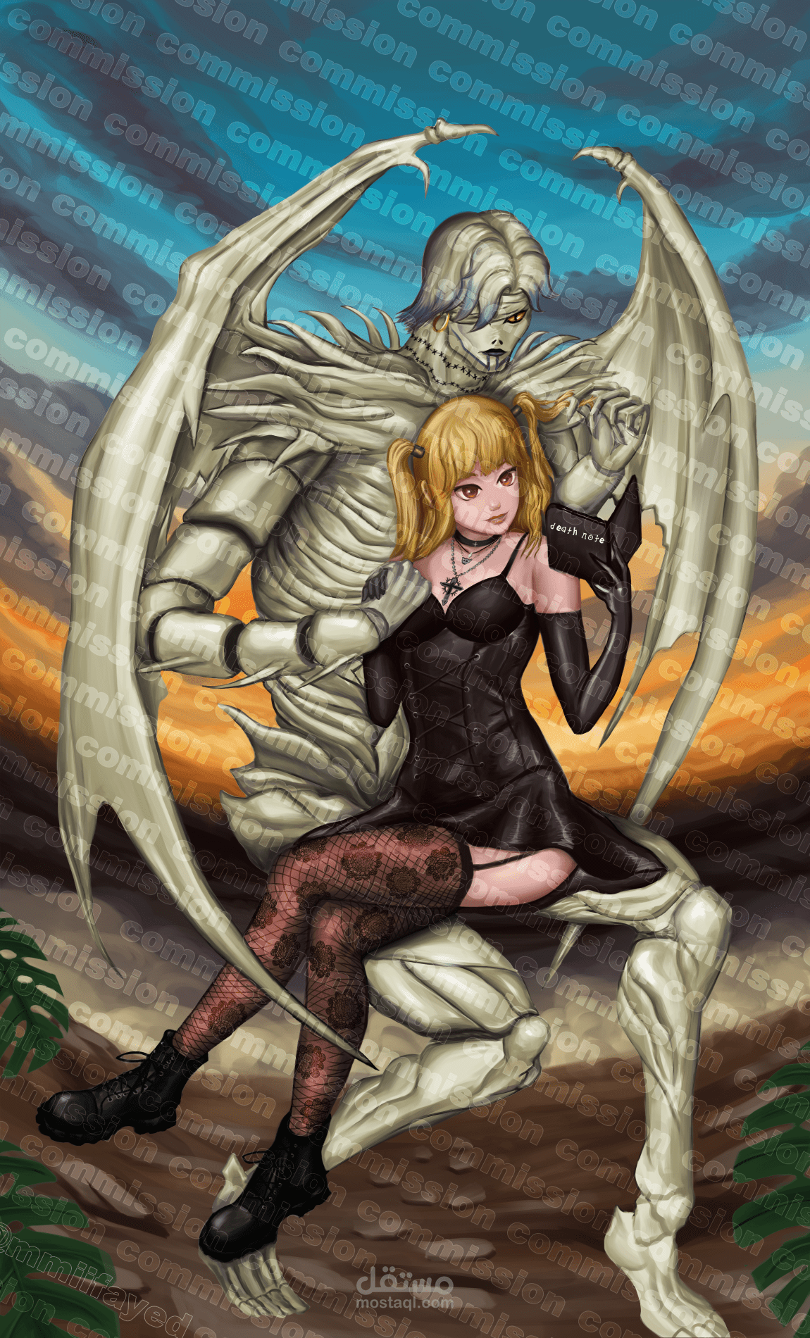 art of Rem and Misa from Death Note anime