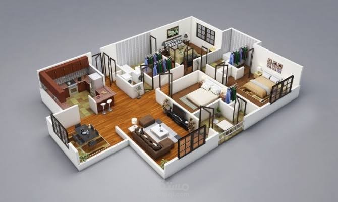 ديزاين شقه بسيطه عن طريق 3d max
