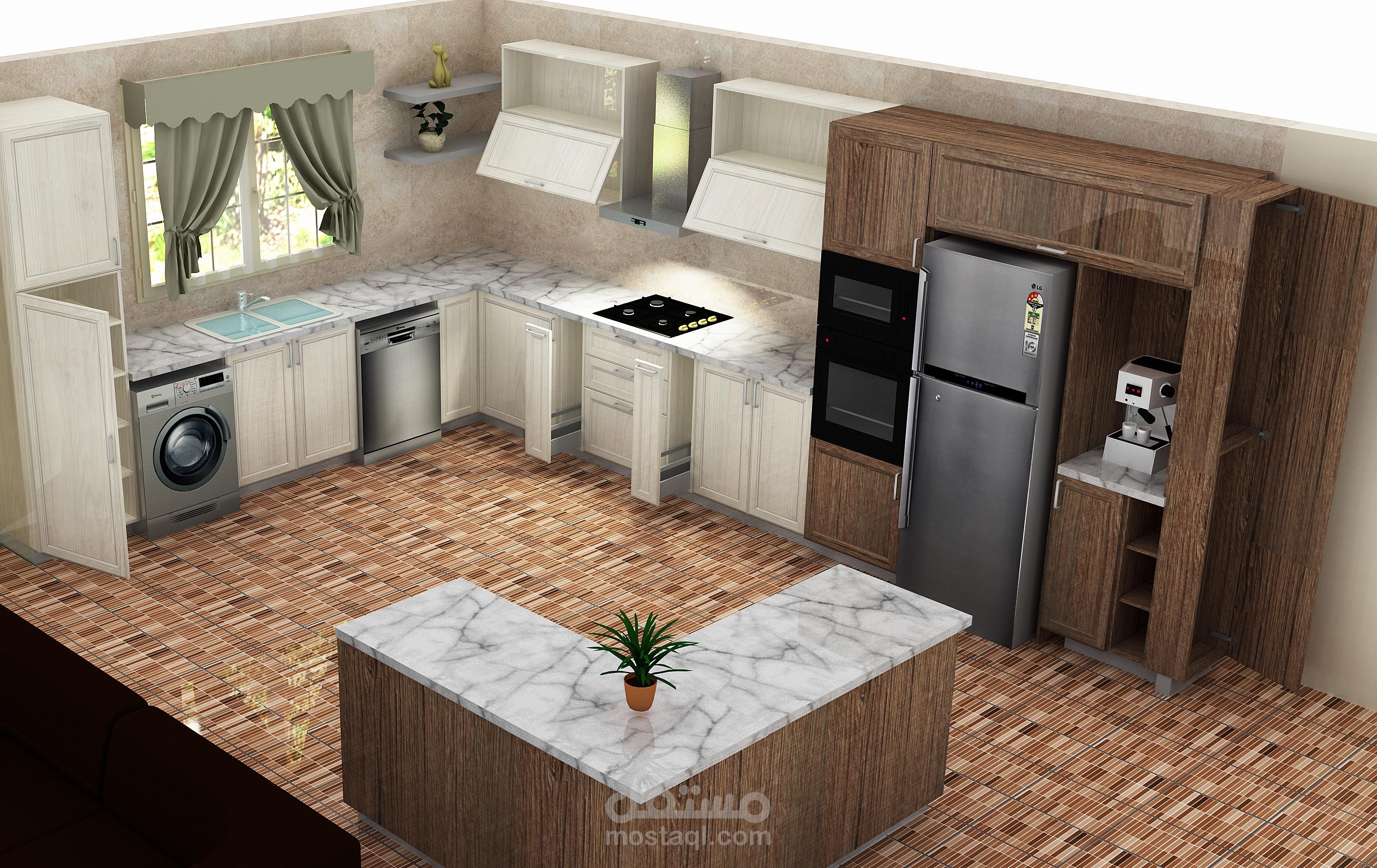 تصميم مطبخ 3d