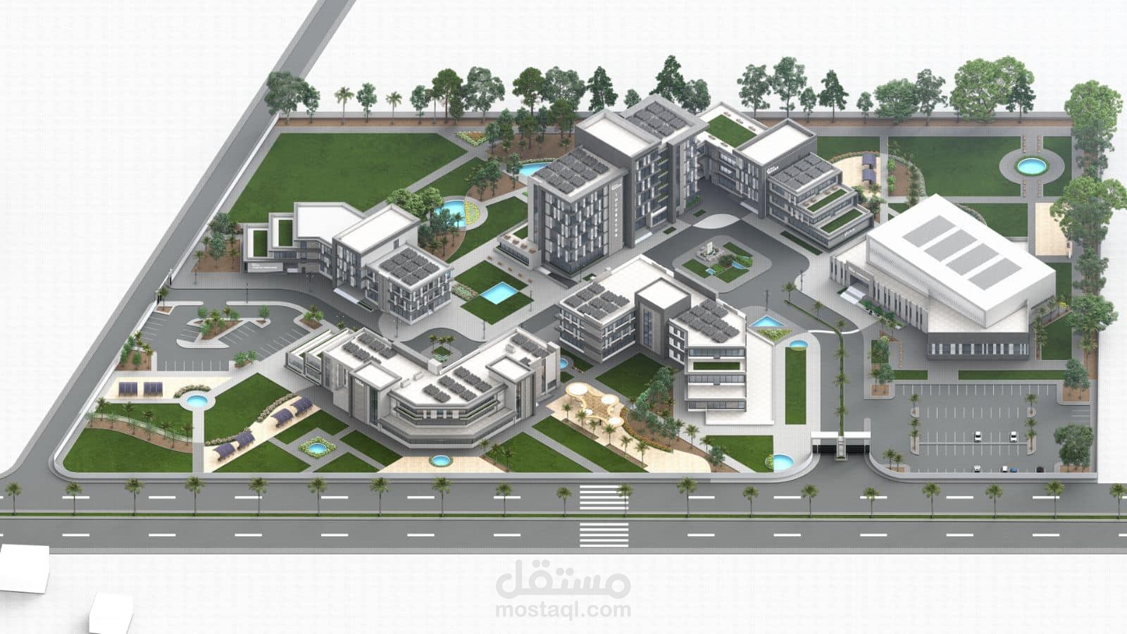 مشروع التخرج بعنوان " مجمع مسار لريادة الأعمال بتطبيق مفهوم عمارة النانو الخضراء "