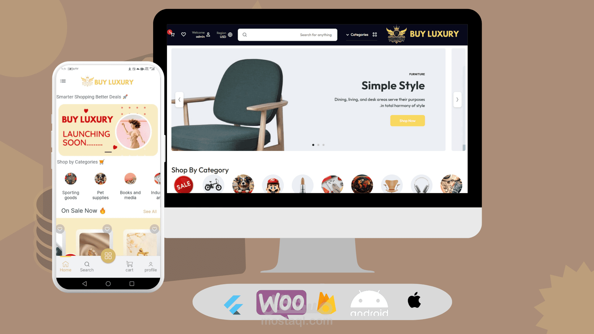 Ecommerce app with woocommerce