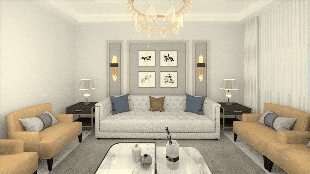 تصميم داخلي لغرفة معيشة