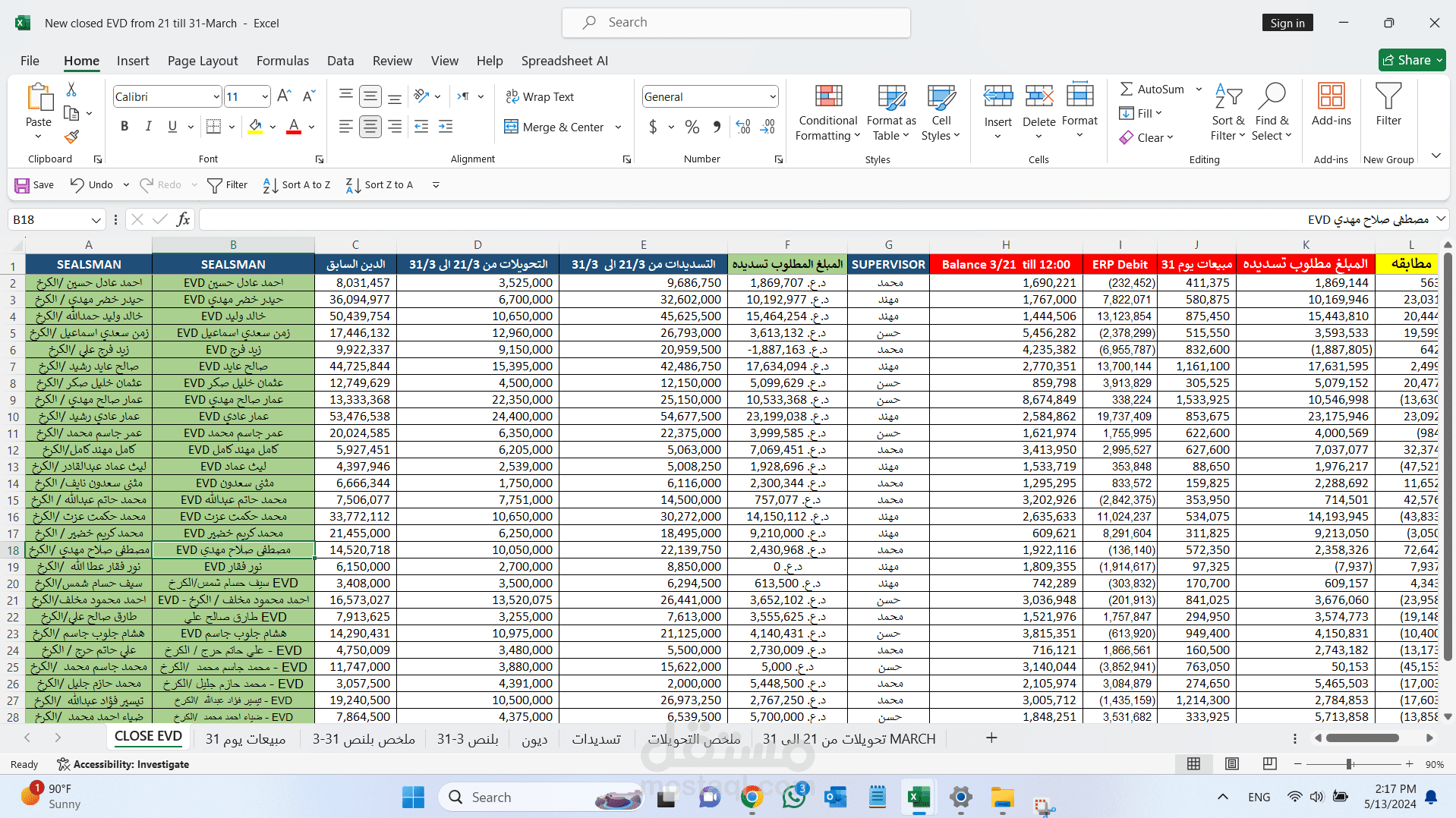 جرد اسبوعي لاجهزة ال evd