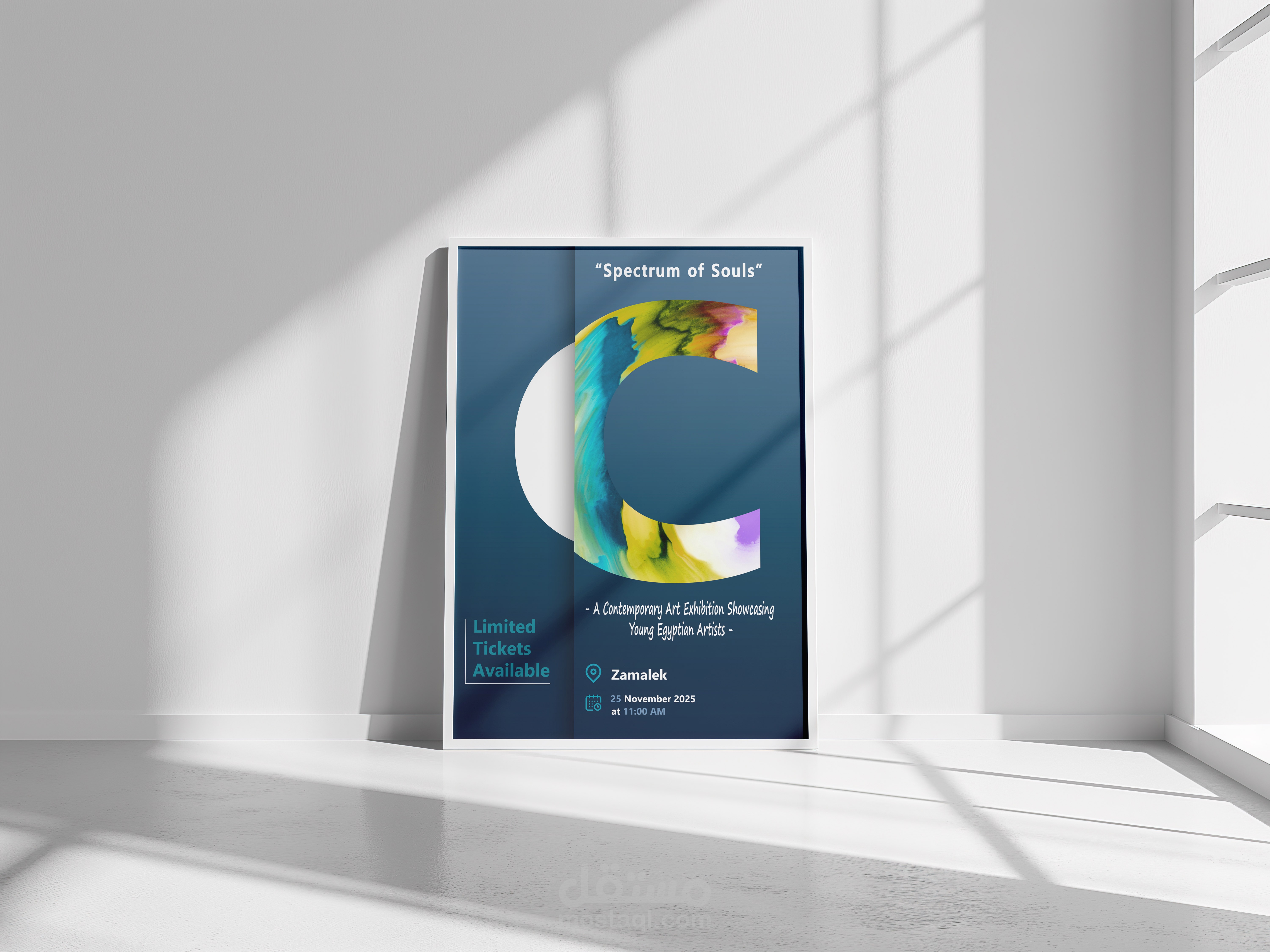 Spectrum of Souls – تصميم بوستر لمعرض فني معاصر