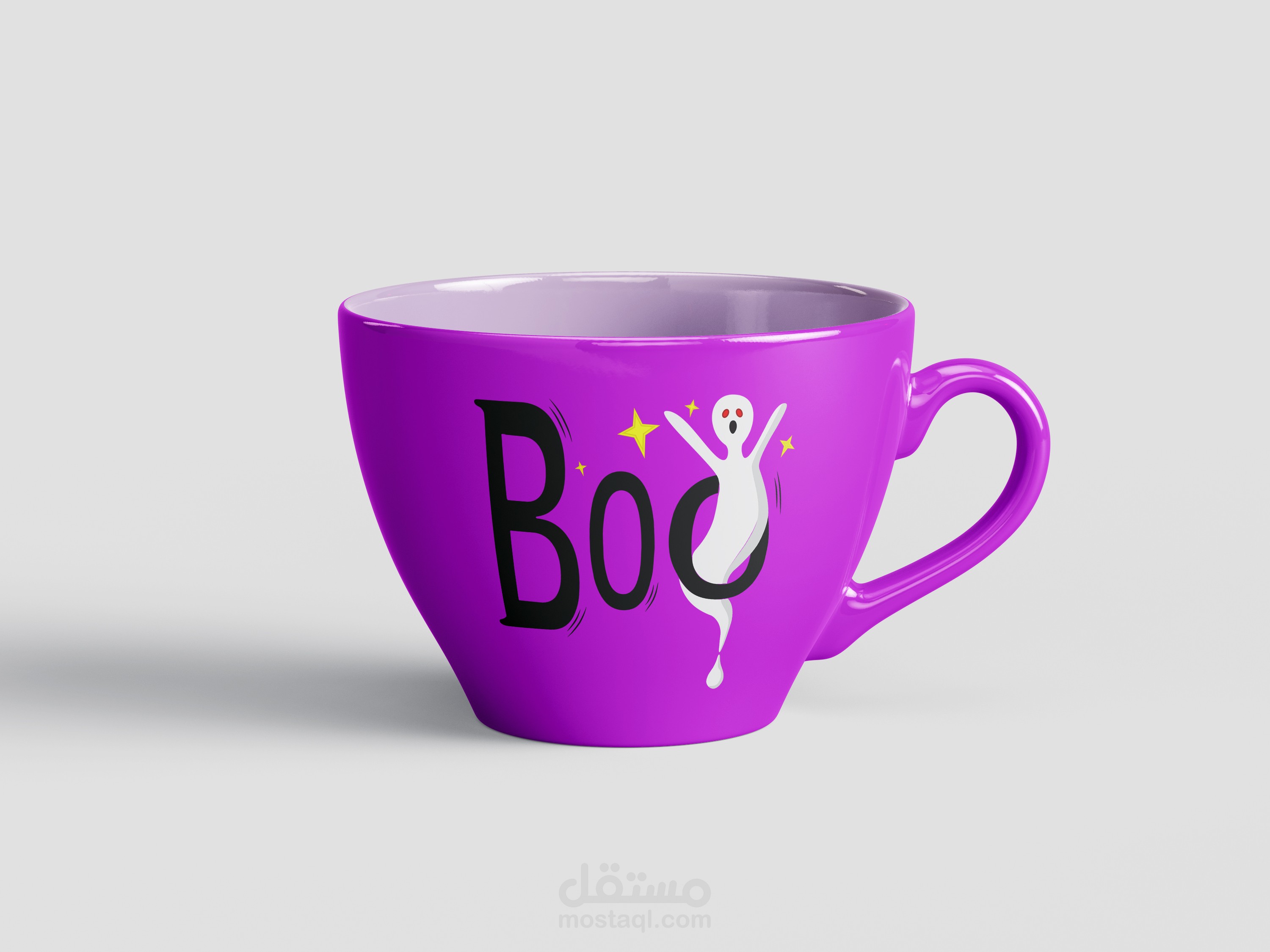 تصميم استيكر "BOO" مرح ومميز و عصري