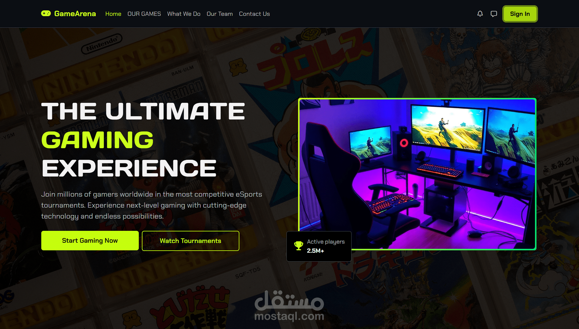 GameArena - منصة ألعاب إلكترونية