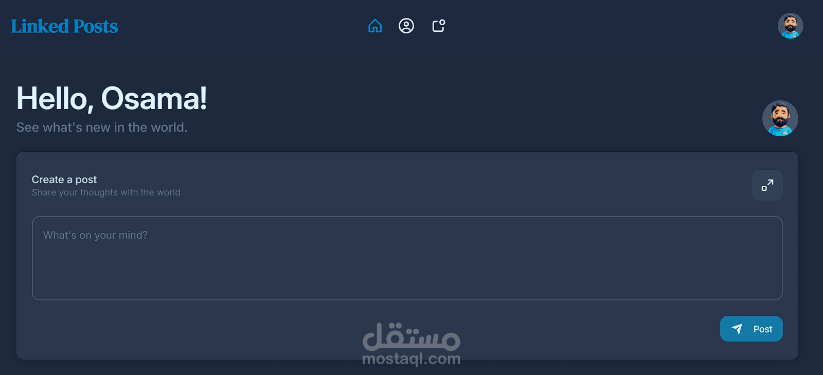LinkedPosts - منصة تواصل اجتماعي عصرية باستخدام React 19 وTailwind v4