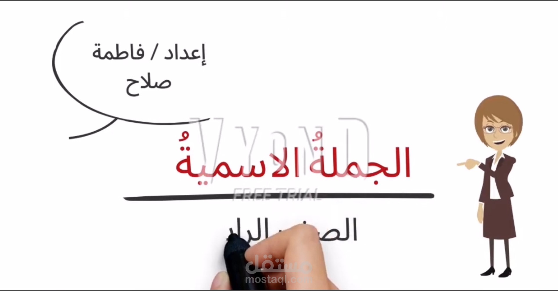 إعداد فيديو تعليمي لشرح الجملة الفعلية