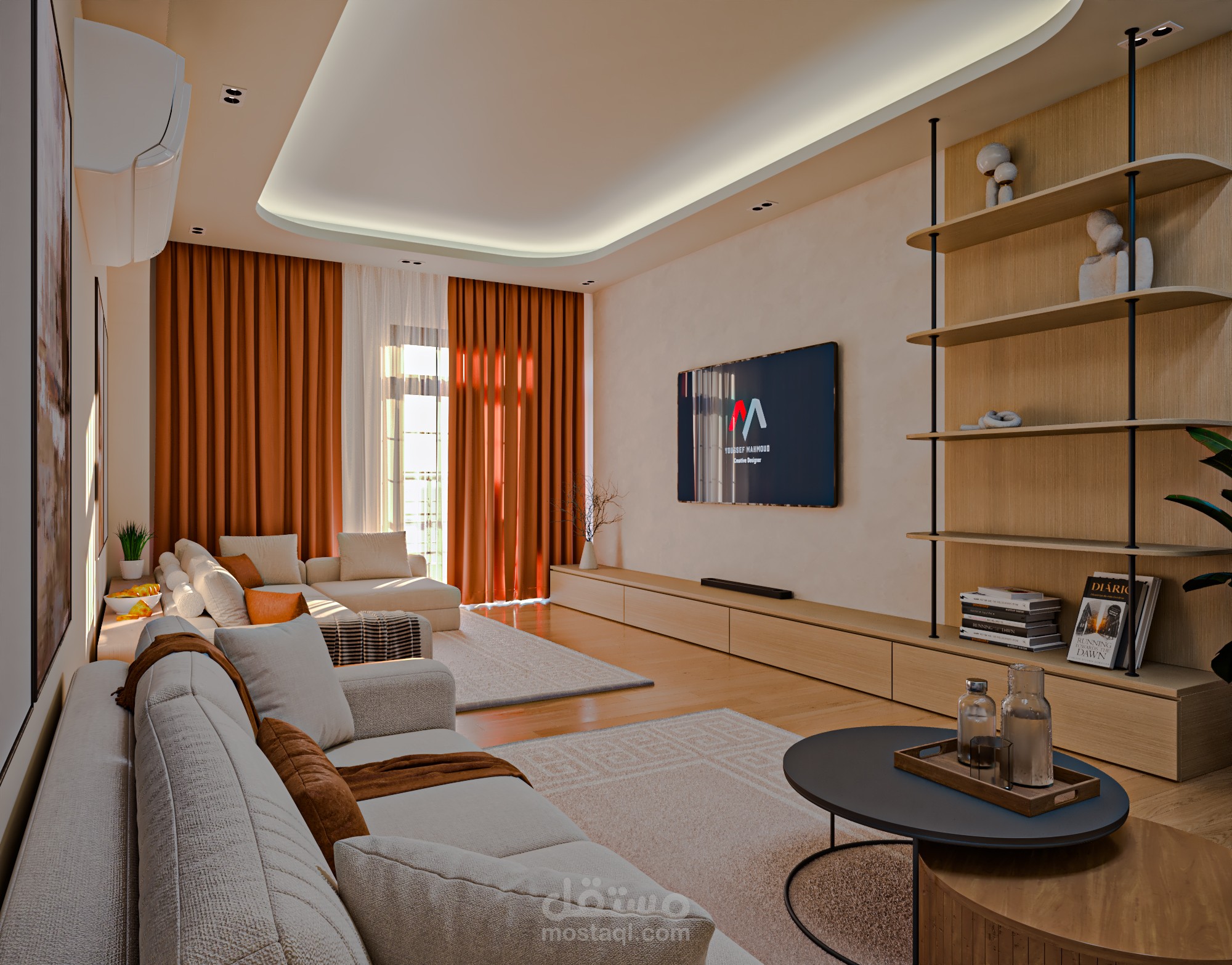 تصميم داخلي لريسبشن واسع