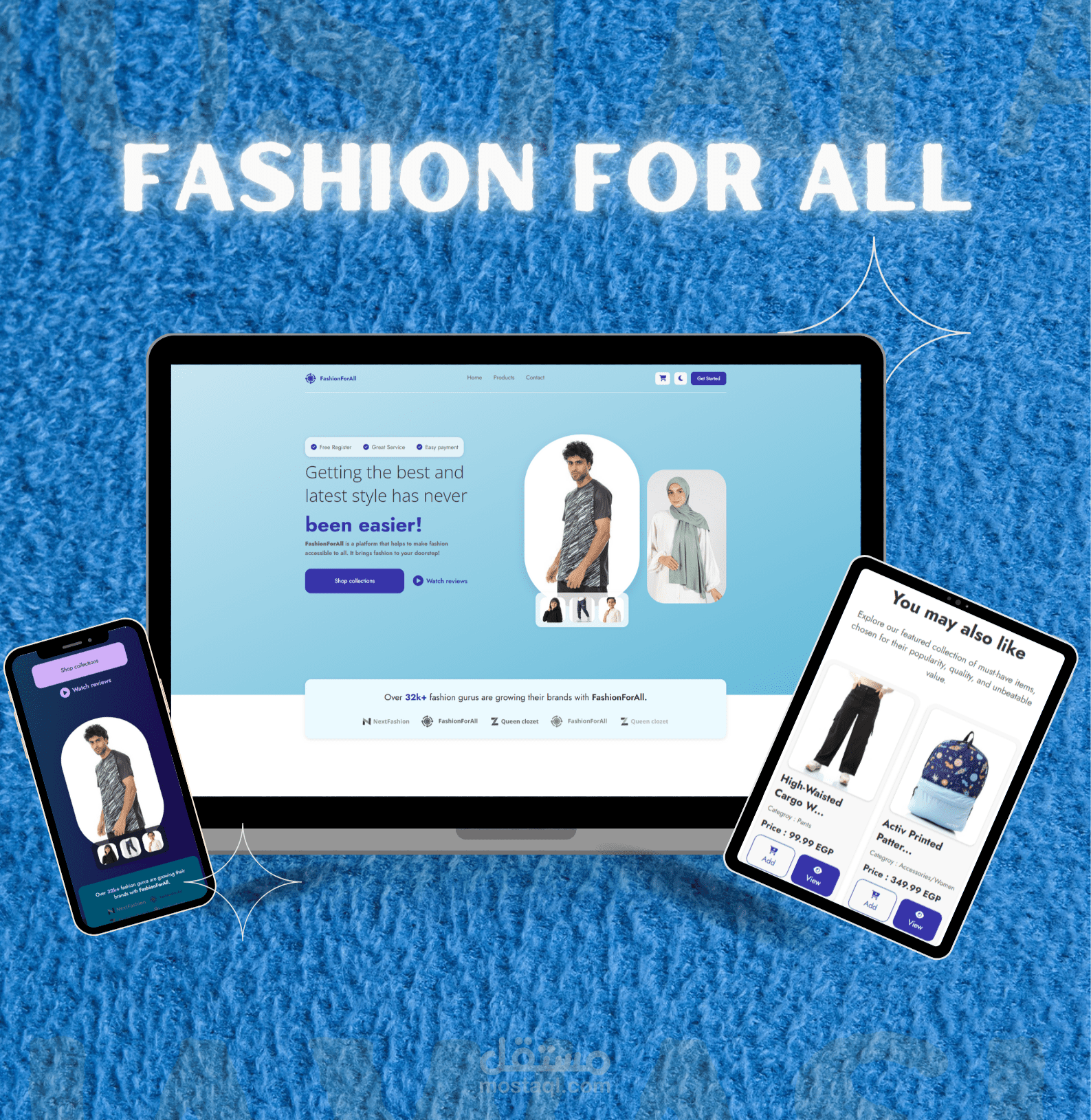 تطوير وتنفيذ موقع متجر ازياء اونلاين (معاينة) Online Fashion For All E-Commerce