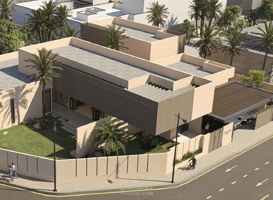 رسم هندسي لفيلا