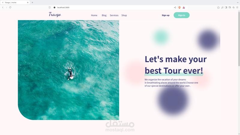 (E-commerce website , tours store)Travgo