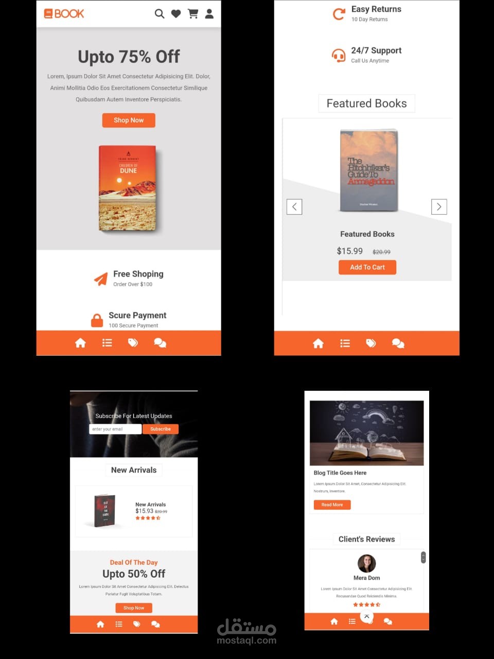 (موقع متجاوب مع جميع الاجهزة) Bookstore Website