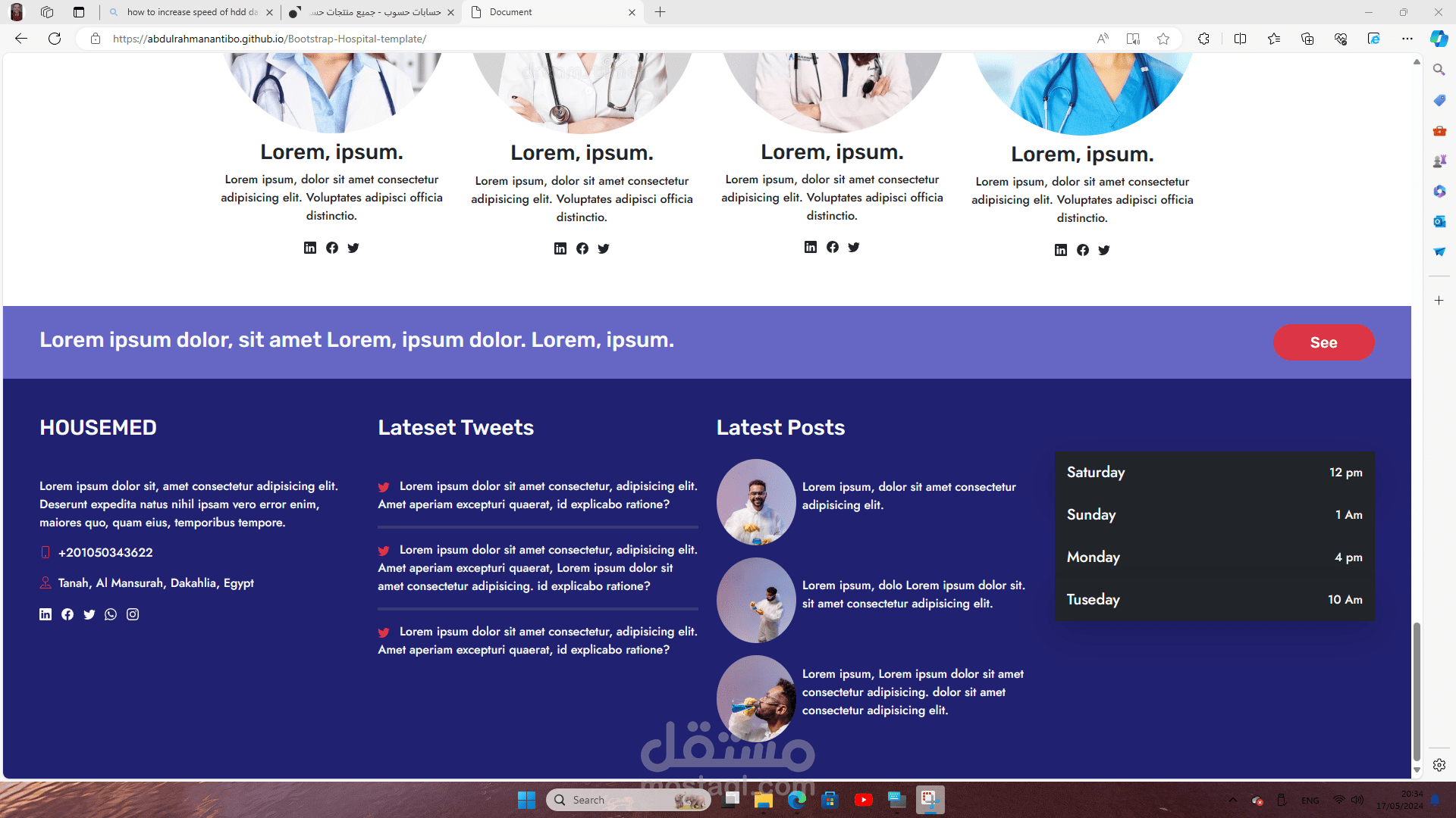 Bootstrap Hospital template