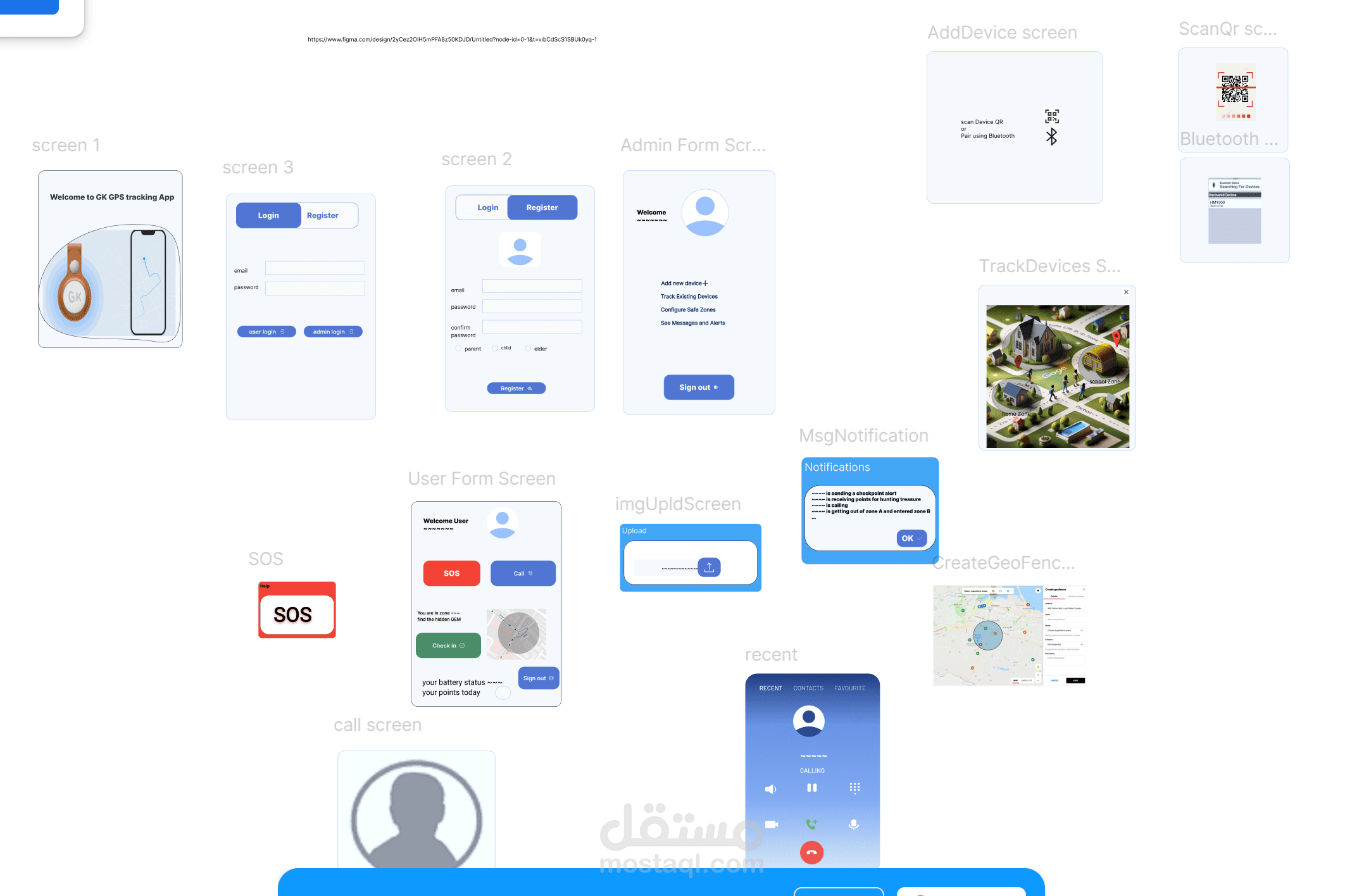 phases of UI\UX project for GPS tracking system