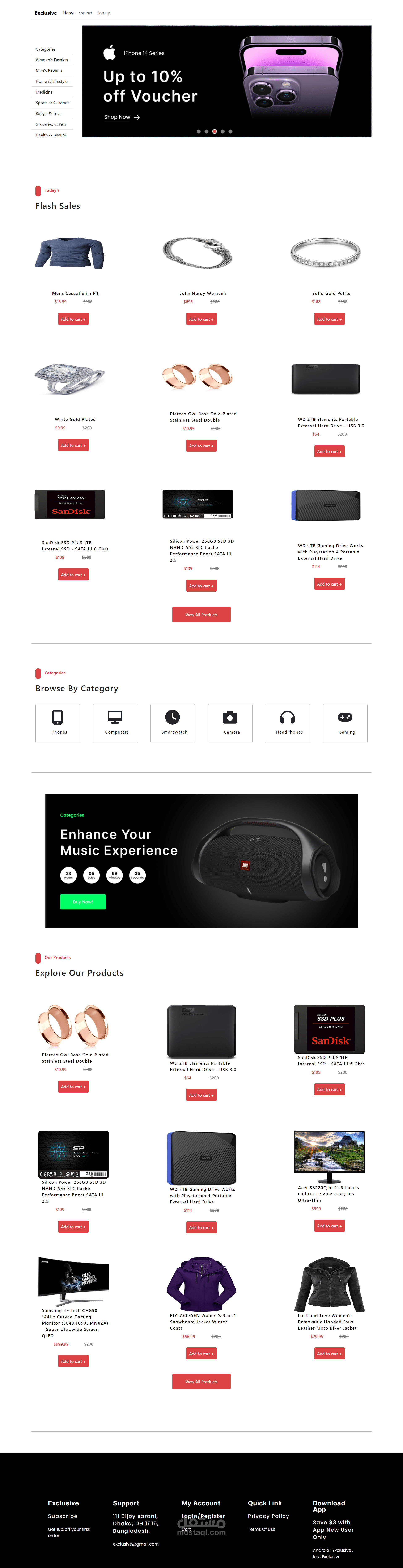 E-COMMERCE web app