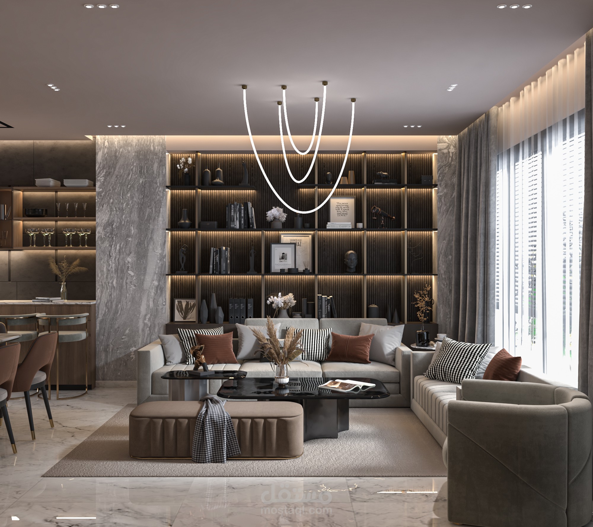 تصميم دور أرضي لفيلا بالكويت