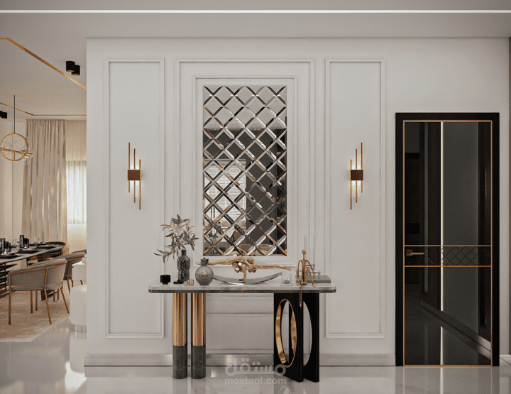 تصميم داخلي لشقة فاخرة مودرن – ريندر داخلي واقعي Luxury Modern Apartment Interior Design – 3D Rendering