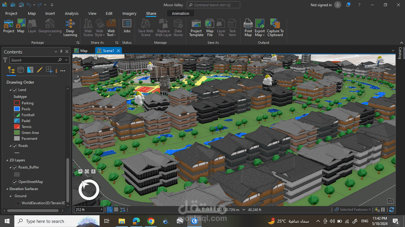 الرفع ثلاثي الابعاد 3D وعمل فيديو Animation علي ArcPro