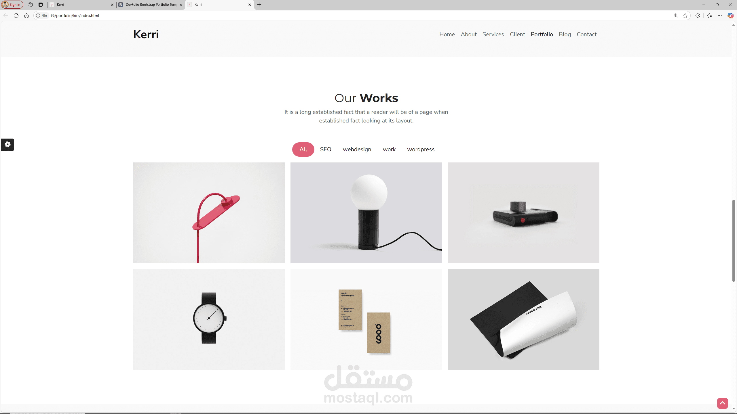 kirr website for photographer