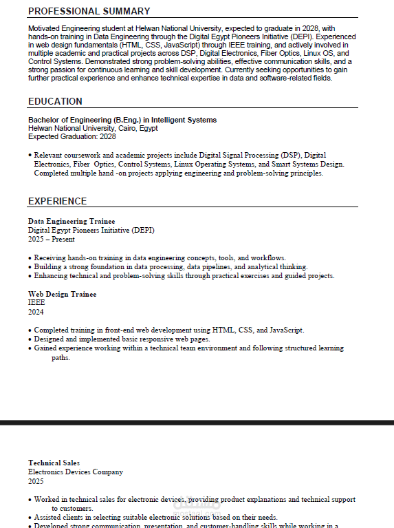 إنشاء CV احترافي