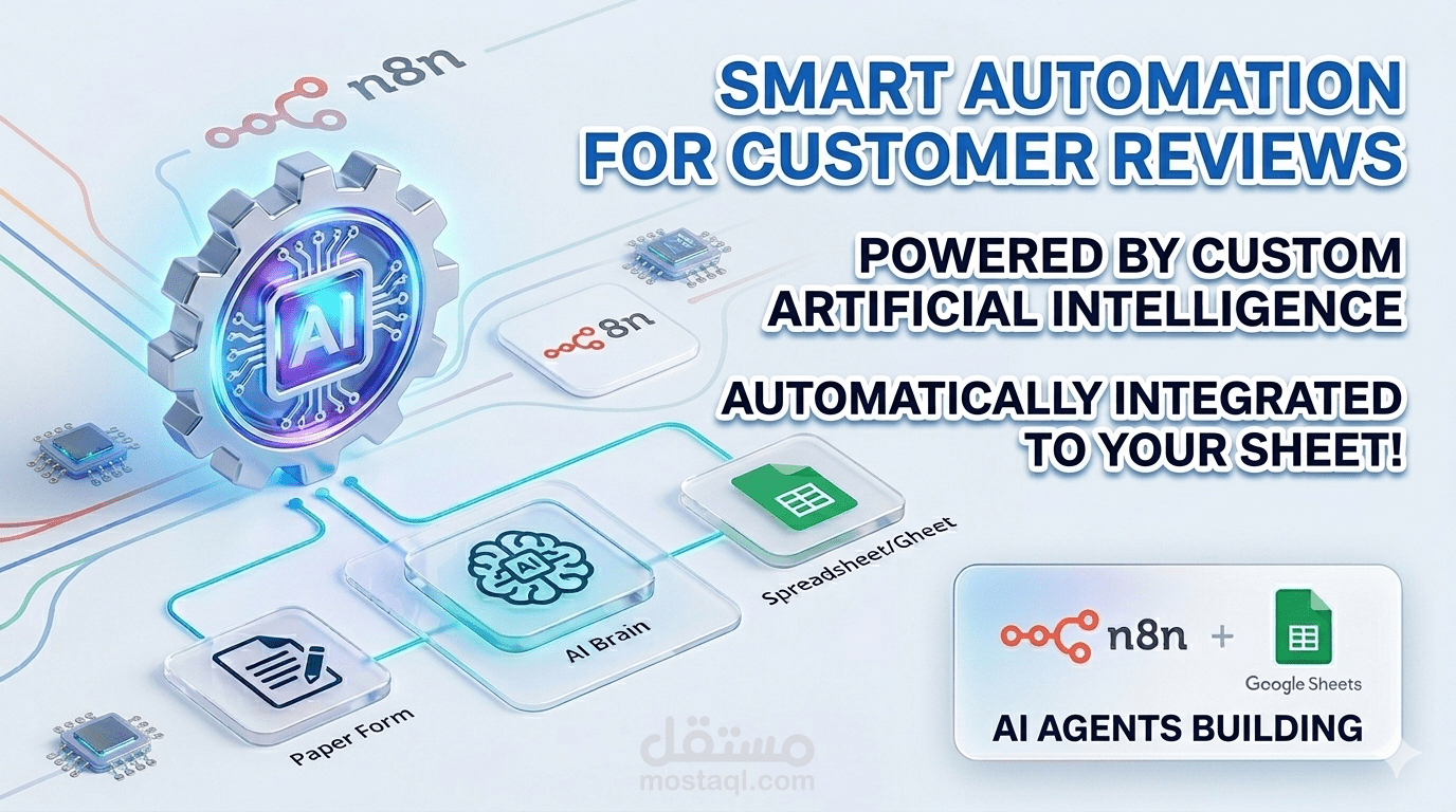 نظام أتمتة ذكي (Automation Workflow) متكامل، يهدف إلى تحويل "آراء العملاء" من مجرد نصوص عشوائية إلى بيانات منظمة وقابلة للتحليل تلقائياً.