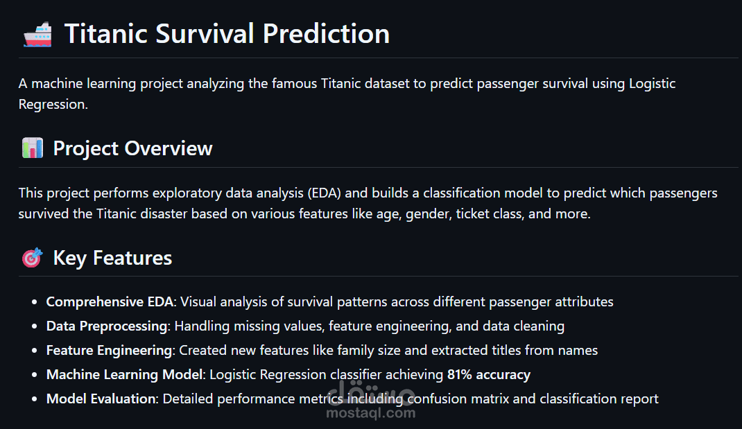 Titanic Survival Prediction – Machine Learning Classification