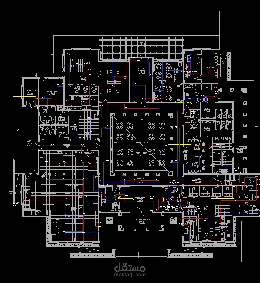 تصميم لاعمال fire alarm لمول تجاري