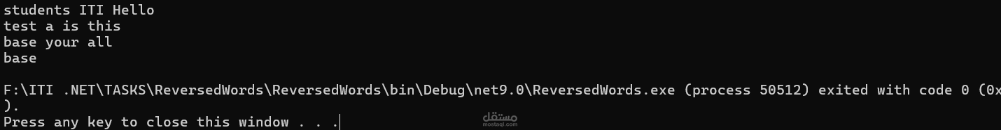 Reversed words