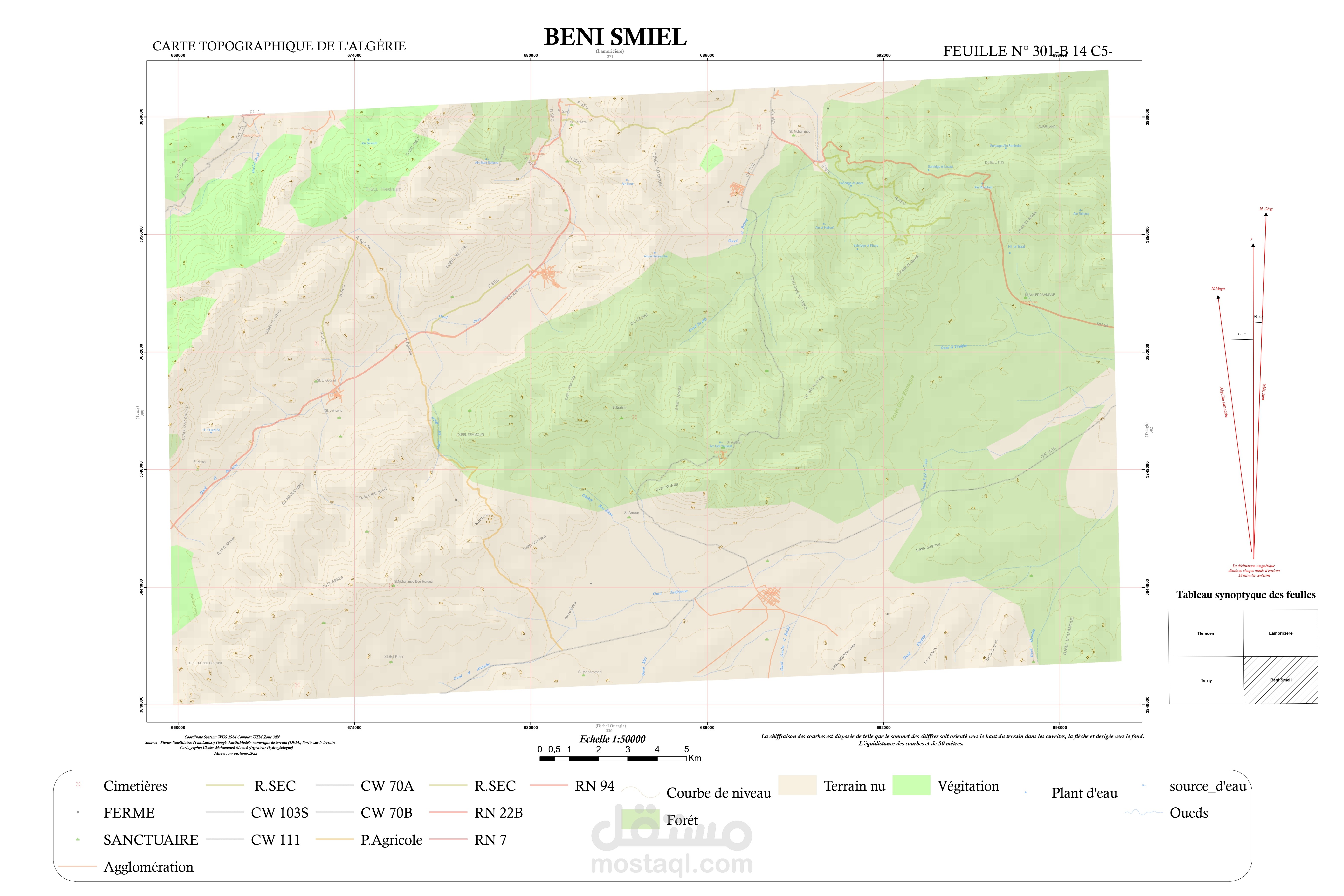 carte géologique détaille 1/5000eme de la région de beni smail NW de la wilaya de Tlemcen algerie