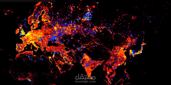 مشروع تحليل العلاقة بين الاتصال الحضري وكثافة الإضاءة الليلية