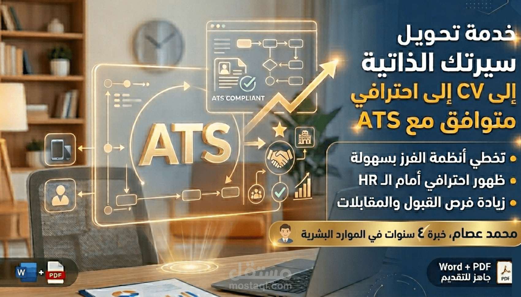 تصميم CV احترافي متوافق مع ATS لزيادة فرص القبول في الوظائف