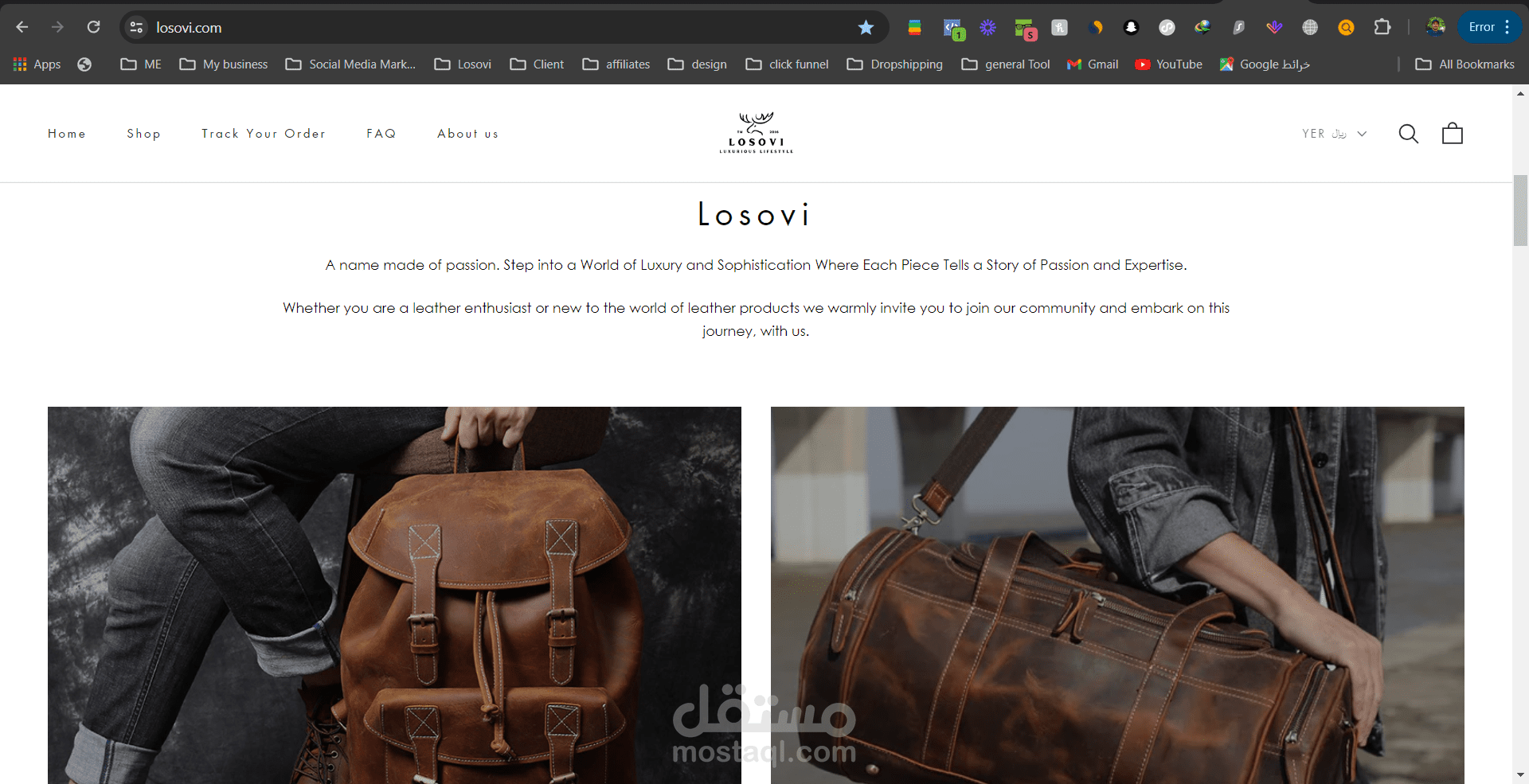 بناء متجر الاكتروني لبراند Losovi