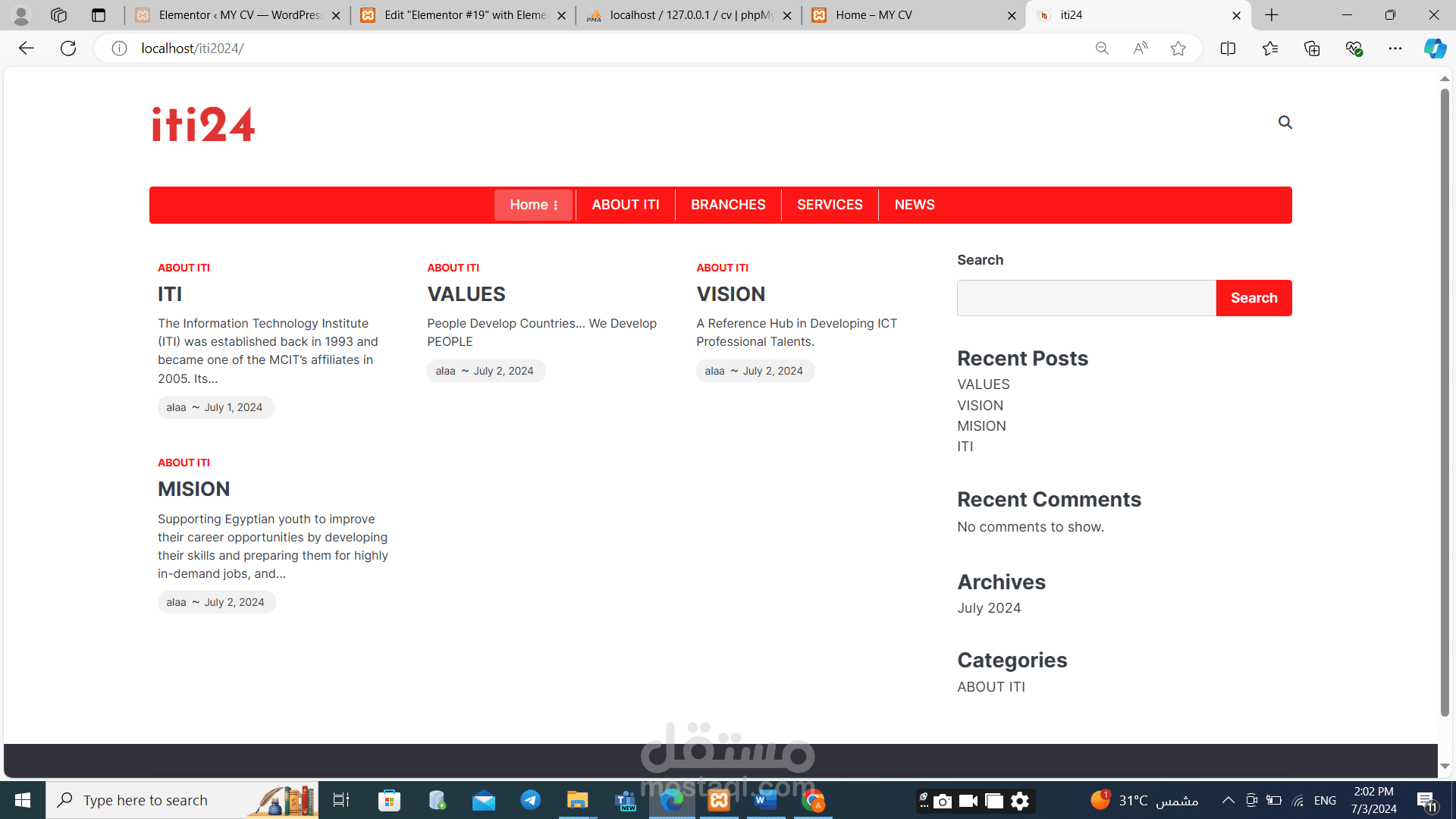 ITI redesign home page