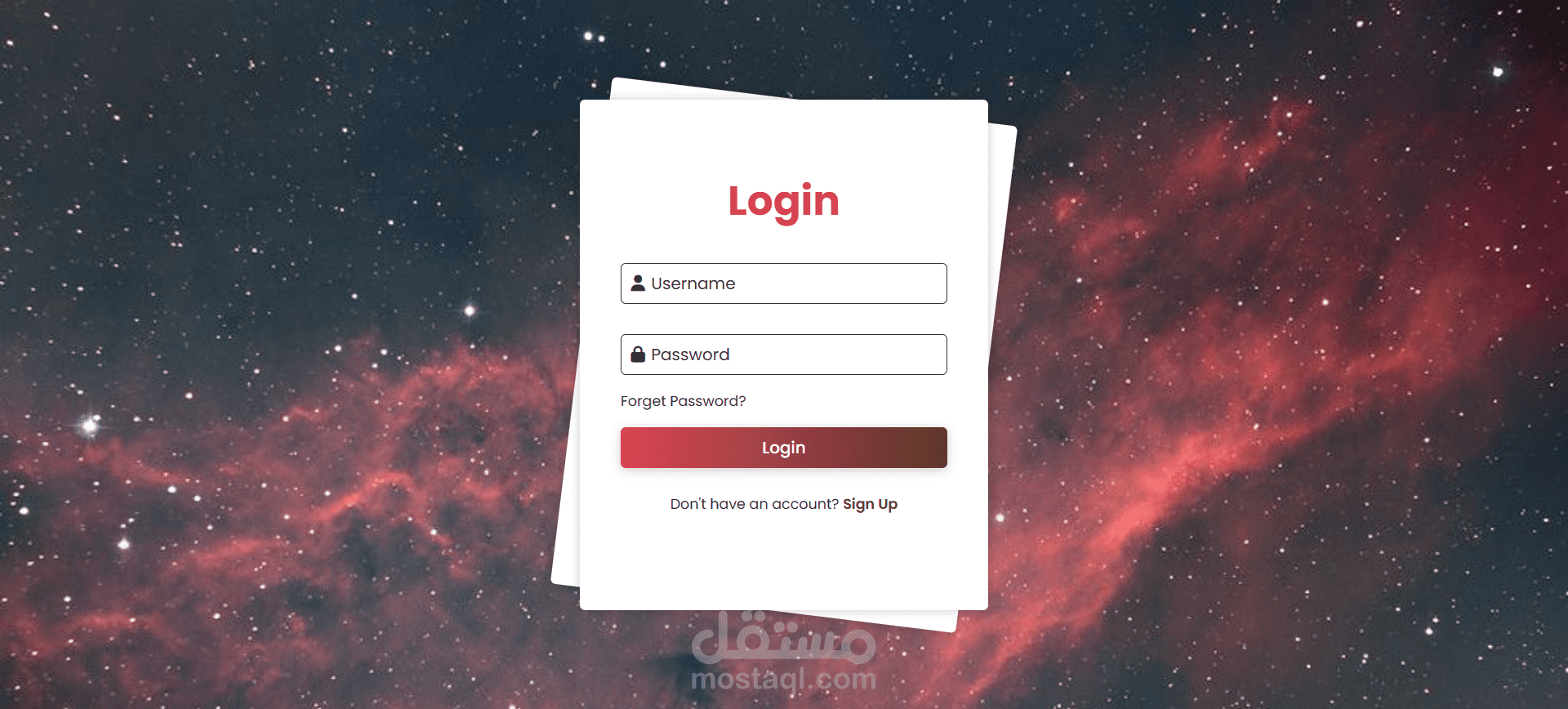 Animated login page