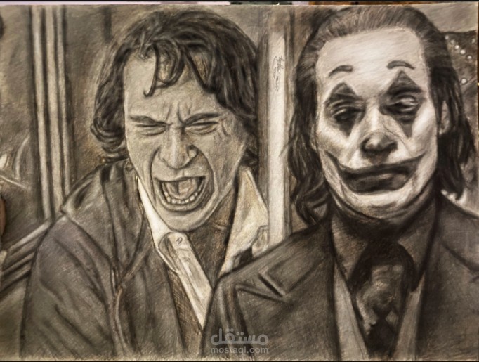 رسم لوحة بالرصاص والفحم