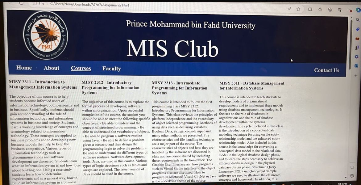 Menu Page