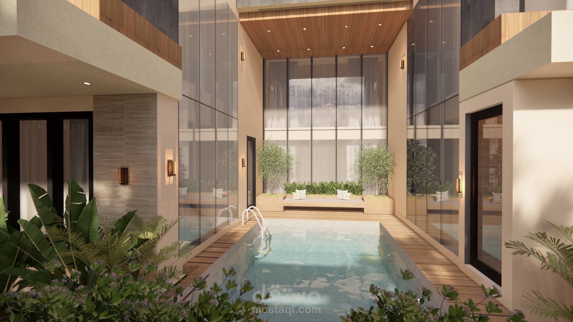 تصميم فيلا سكنية U_shape