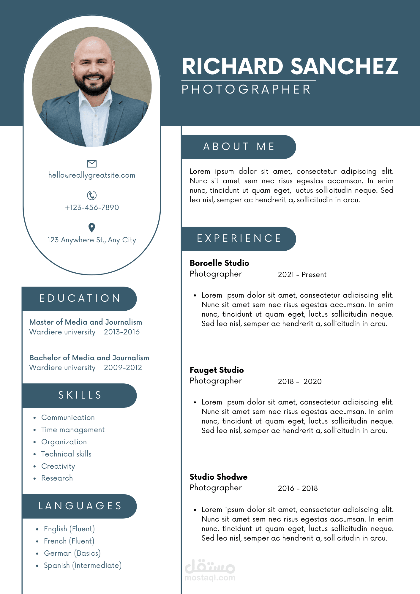 تصميم cv احترافي