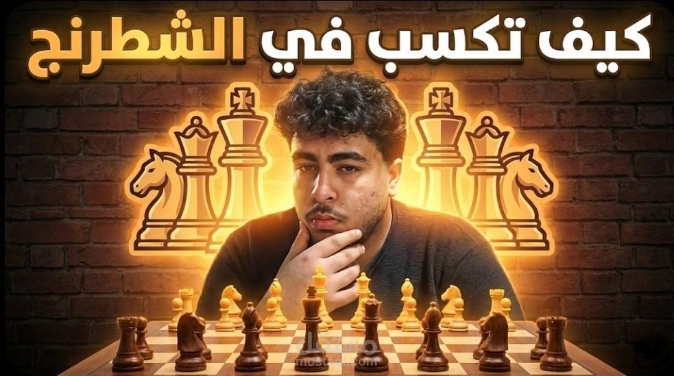 تصميم صوره مصغره لفيديو يوتيوب عن الشطرنج