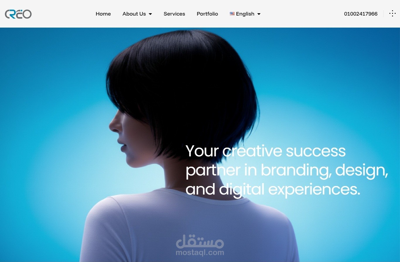 تصميم وتطوير موقع إبداعي متكامل لوكالة "كريو" للدعاية والإعلان (Creo Advertising)