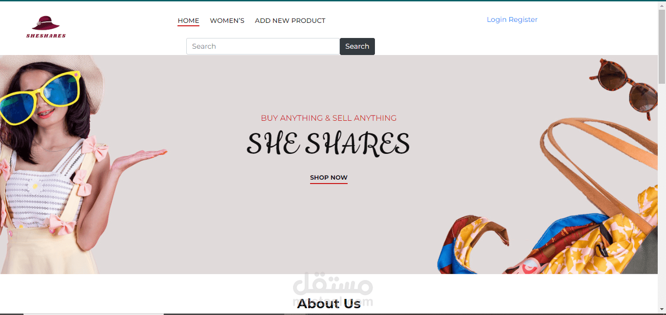 موقع الكتروني E-commerce لبيع واستعاره منتجات ملابس واحذيه