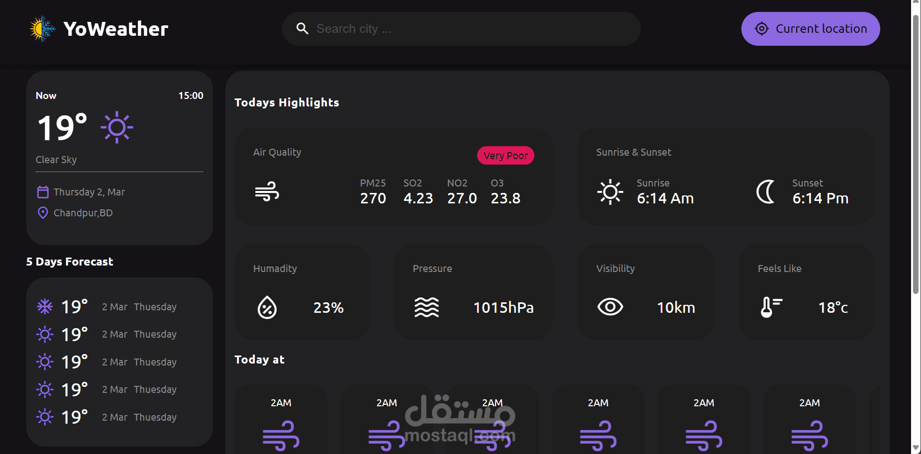 modern weather website