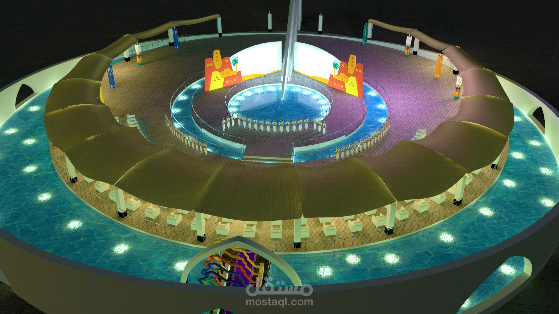 تصميم ثلاثي الأبعاد 3D لاحتفال اليوم الوطني السعودي